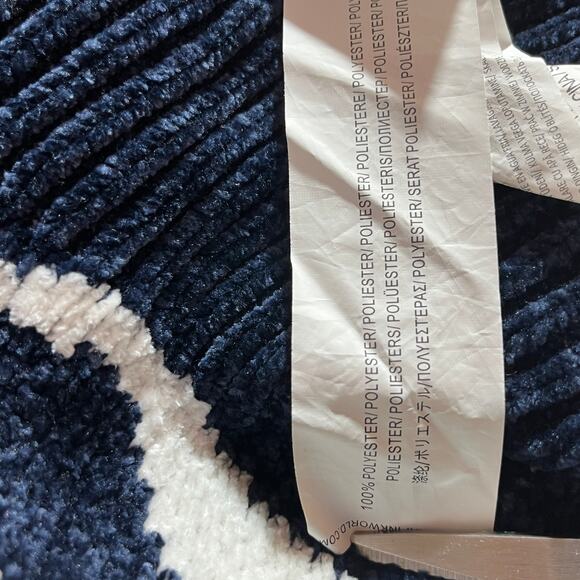 MINKPINK Sweater Womens Small Blue White Zebra Striped Knit Pullover Long Sleeve - Picture 7 of 9